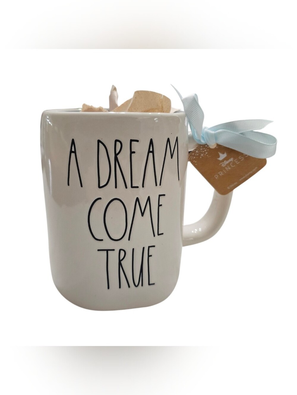 Rae Dunn Disney Princess A DREAM COME TRUE Mug Blue Interior Castle NWT